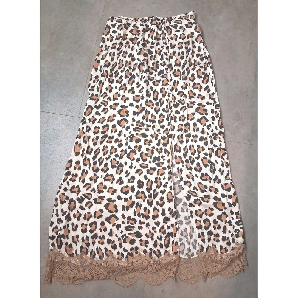 New Aerie Animal Print Slip Skirt Womens Size Medium Brunch Vacation Resort - Picture 2 of 7